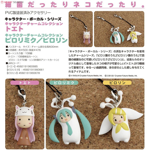 Vocaloid Character Charm: Pylori Miku, Pylori Rin & Toet